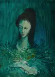 William Drew, Study of a Woman, Oil on Board