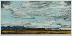 Jeffrey Makin, Great Western Tiers, Tasmania, 2005, Coloured Etching 23/30