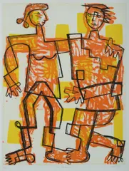Mark Schaller, The Embrace, 2006, Coloured Etching 22/50