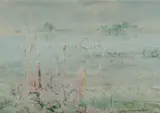 Clifton Pugh, Waterbirds in a River Landscape