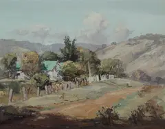 Robert Simpson, The Green Roof, Sofala, Oil on Canvas on Board