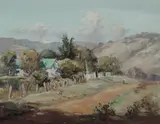 Robert Simpson, The Green Roof, Sofala, Oil on Canvas on Board
