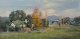 John Sharman, Rural Homestead, Oil on Board