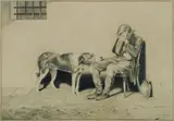 Evelyn M. Baxter, Hound Consoling Young Master, Pencil