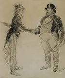 Benjamin E Minns, John Bull, I guess you might put it there, Pen & Ink
