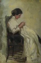 Norman St. Clair Carter, Seamstress, Oil on Board