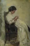 Norman St. Clair Carter, Seamstress, Oil on Board