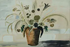 Large Pot by Paul Jones, Oil on Paper on Board, sold Aug 2020