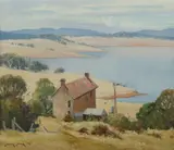 Leonard Long, The Barrack's Lake Eucumbene, Oil on Canvas Board