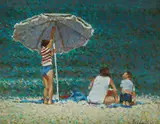 Jim Edwards, The Beach Umbrella, Oil on Board