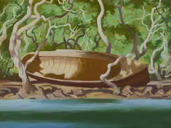 Normand Baker, Dinghy on Riverbank, Oil on Canvas on Board