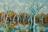 Lake Forbes by Jean de Courtney Isherwood, Oil on Canvas on Board, sold Aug 2020