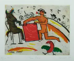 Graham Fransella, Torro Parro, 1987, Coloured Etching A/P