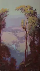 Graham Cox, The Valley Beyond, 1974, Oil on Canvas on Board