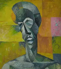 Douglas Watson, Double-sided panel: 'Head of Christ' & 'Mechanical, Oil on Board