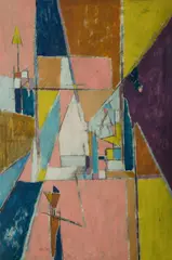 Douglas Watson, Living, 1957, Oil on Board