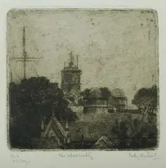 Sydney Ure Smith, The Observatory, 1919, Drypoint Etching 16/25 (proofs)
