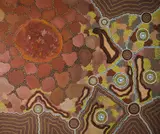 Jonathan Kumintjarra Brown, Maralinga Bombsite, 1996, Acrylic on Canvas