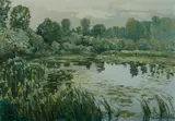 Vaclav Radimsky, River Scene with Water Lilies