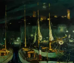 Serge Kislakoff, Le Port de Cannes, Oil on Canvas
