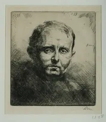 Augustus John, Head of Stephen Granger,' c, 1906, Drypoint Etching