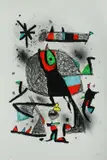Joan Miró, Paysanne aux Oiseaux, 1981, Stamp signature recto; authenticated & signed in pencil by Emilio F. Miro verso