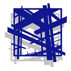 Echafaudages [Scaffolding] II (Bleu) by Julio Pacheco Rivas, 2018, sold Aug 2020