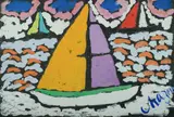 White Yacht by Malcolm de Chazal, Gouache, sold Aug 2020