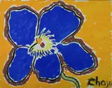 Tropical Flower in Blue by Malcolm de Chazal, Gouache, sold Aug 2020