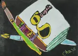 Still Life, Gauguin Book & Brushes by Malcolm de Chazal, Gouache, sold Aug 2020