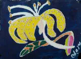 Yellow Orchid by Malcolm de Chazal, Gouache, sold Aug 2020