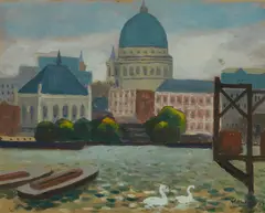 Roland Wakelin, St Paul's from the South Bank [London], 1957, Gouache