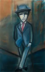 Robert Dickerson, The Bookmaker, 1986, Pastel on Paper