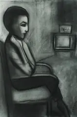 Robert Dickerson, Form Guide, 2001, Charcoal on Paper