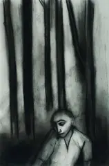Bush Fire by Robert Dickerson, 2001, Charcoal on Paper, sold Jul 2020
