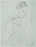 Robert Dickerson, Geisha with Cat, 1997, Etching with Aquatint A/P