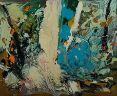 White Tree (2)' c by Margaret Coen, 1970s, Enamel on Board, sold Jul 2020