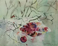 Margaret Coen, Apples by the Window, 1976, W/Clr on Paper