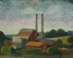 Brick Kiln by George Duncan, Oil on Ply, sold Jul 2020