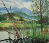 George Duncan, NSW River Landscape with Farm Building