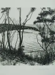 David Rose, Bateau Bay with Kookaburra, 1983, screenprint 40/75