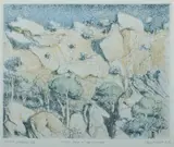 Lloyd Rees, Cliff Face in ''The Centre, 1976, Tinted Etching 5/6