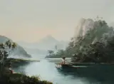 Adolphe Gustave Plate, Wai Levu River, Fiji, 1897, Oil on Board