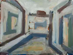 Simon Blau, Piazza, Oil on Canvas