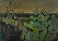 Clem Millward, Regeneration After Fire, 1971, Oil on Canvas on Board