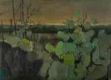 Clem Millward, Regeneration After Fire, 1971, Oil on Canvas on Board