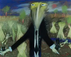 Geoffrey Proud, Stooks, 2000, Pastel