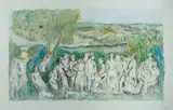 Salvatore Zofrea, Sketch for Fresco, with annotations in margin