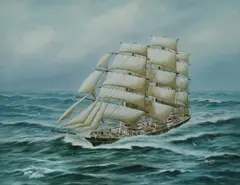 William Barratt, Cutty Sark Under Full Sail, 1927, Gouache