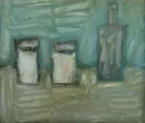 Max Cullen, 2 Glasses & a Bottle, 2003, Oil on Canvas Board